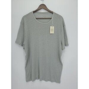 New Alex Crane Mens 100% Linen T Shirt Short Sleeve Crewneck Sage Green Size XL
